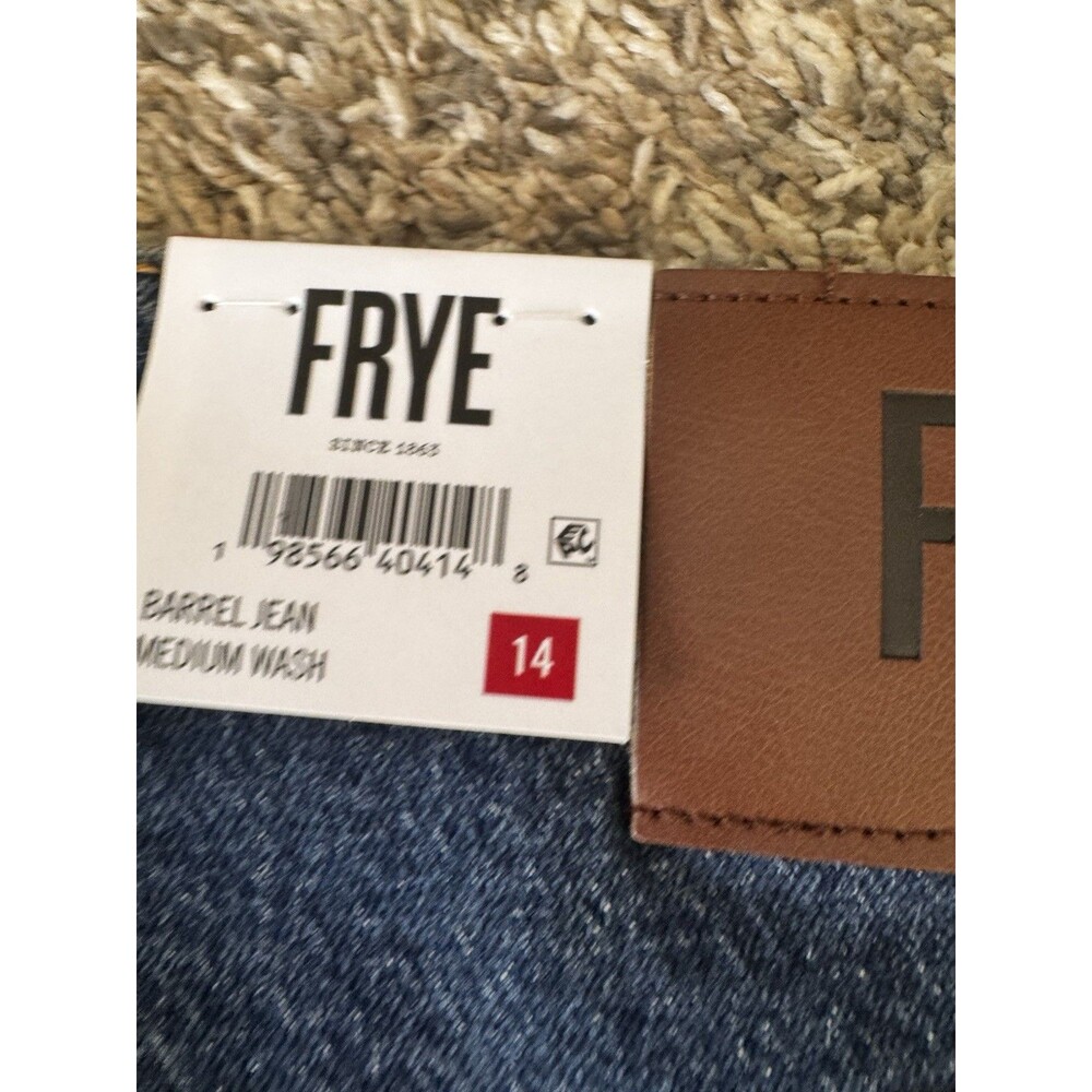 Frye Womens Barrel Jeans Size 14 Medium Wash High Rise Utility NWT - Picture 12 of 14